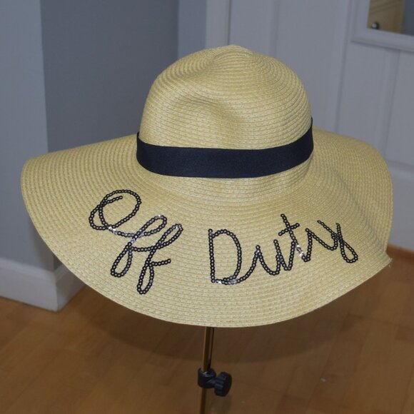 OFF DUTY Wide Brim Beach Sun Hat - EXCELLENT Condition - Picture 1 of 6